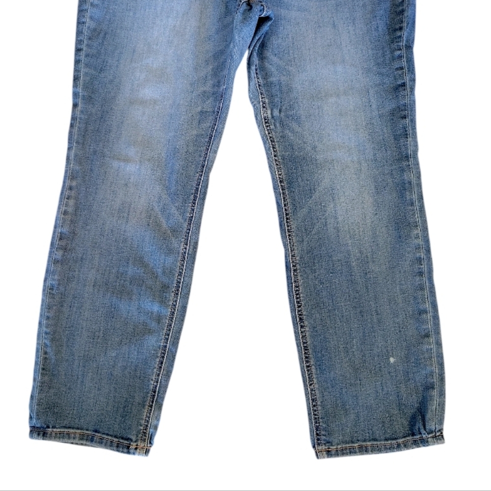 Ceros Blue Distressed High Waist Straight Leg Ankle Jeans Plus 14 Cropped - Picture 4 of 10